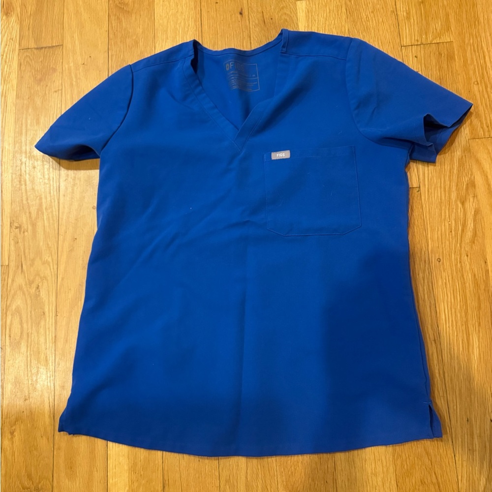 Figs Royal Blue Technical Scrub Top